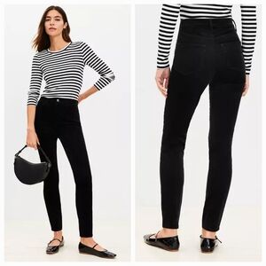 LOFT Velvet Skinny Pants Black Women's Size 31 NWT